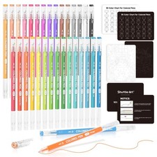 30 Colors Cute Journal Pens 0.6mm Fine Point Colored Gel for Black Paper Adul...