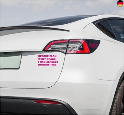 Interessant Auto Aufkleber UV-Aufkleber | ''BEFORE ELON WENT CRAZY,I HAD ALREADY