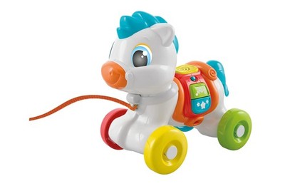 Clementoni- Along Pony Development & Activity Walker: First Steps Animal Push an