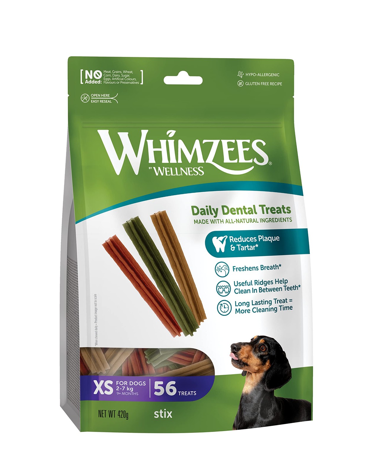 WHIMZEES Stix XS, 56 Pieces – Dog Dental Stix, Size XS, Dog Dental Sticks for