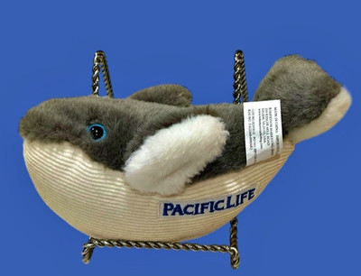 Pacific Life Insurance Humpback Whale Advertising Plush Mascot Embroider Logo 7''