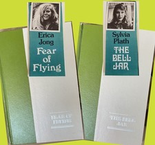 THE BELL JAR Sylvia Plath FEAR of FLYING Erica Jong 1970s WOMENS Novels HC FINE