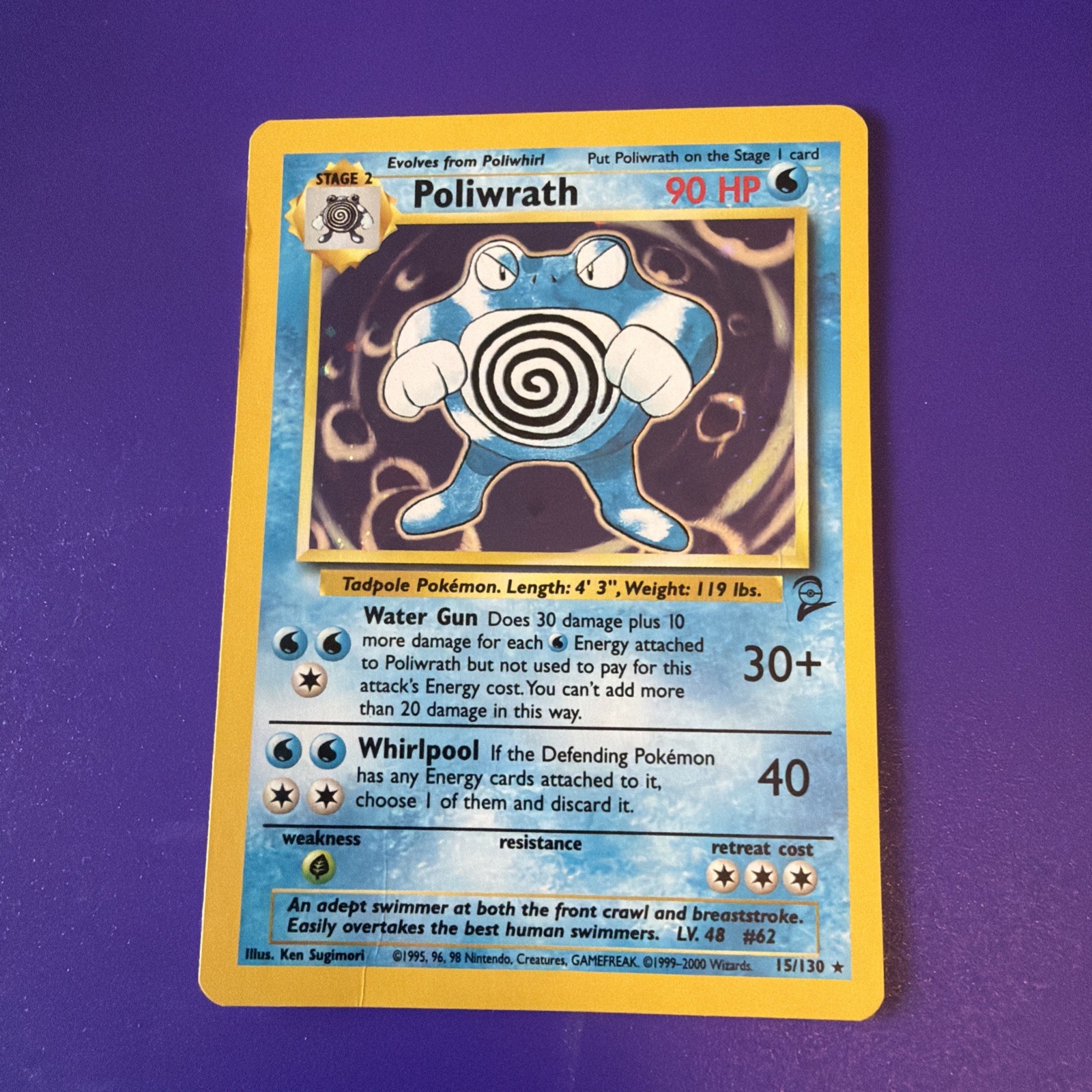 Poliwrath 13/102 Holo Base Set Unlimited Pokemon WOTC 1999 EN MP