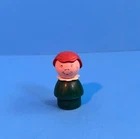 Vintage Fisher Price Little People - Whoops!  Dark green girl with brown bob