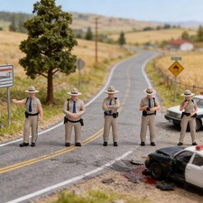 5x 1/64 Modello Di Figura Di Polizia Modello Di Persone Minuscole In Resina