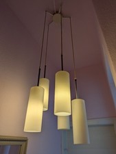 Deckenlampe Pendelleuchte mit 5 Glasröhren ca. 70er Jahre Midcentury Space Age