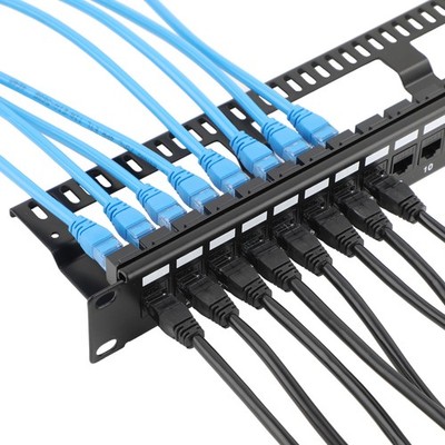 24/48 Port Cat6 RJ45 Patchpanel 1U/2U 19'' Gestell- & Wandmontage