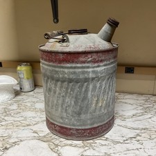 Vintage Galvanized Metal Gas Can One Gallon W...