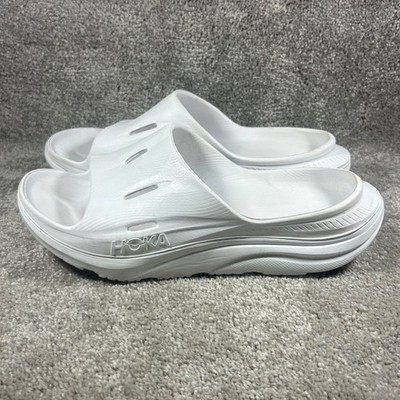 Hoka Ora Recovery Slide 3 White Cushioned Athletic Sandals Unisex Men 7 Women 9