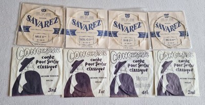 Restposten 8x Savarez & Concertiste klassische Gitarrensaiten Singles Ersatzteile Vintage