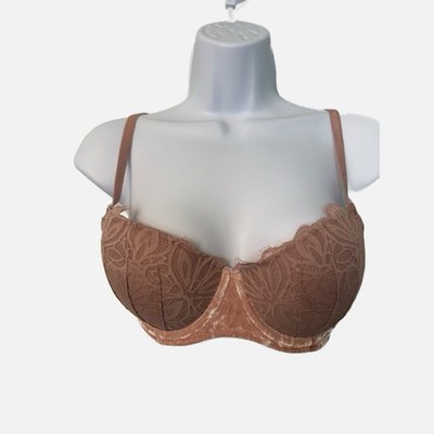 Victoria's Secret PINK Date Push Up Bra Underwire Lace Cup & Velvet Women s 34D