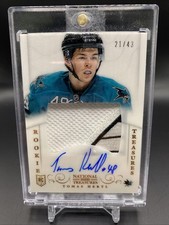 2013-14 Panini National Treasures Rookie Treasures Patch Auto Tomas Hertl 21/43