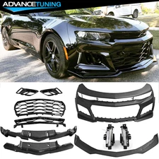 For 16-18 Chevy Camaro ZL1 Style Front Bumper Cover Conversion w/ DRL Fog Light