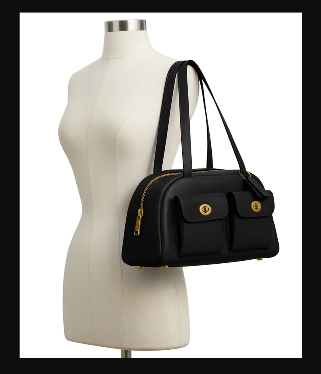 Coach Twin Turnlock Bag in Black Waxed Leather CCC54 NWT | eBay