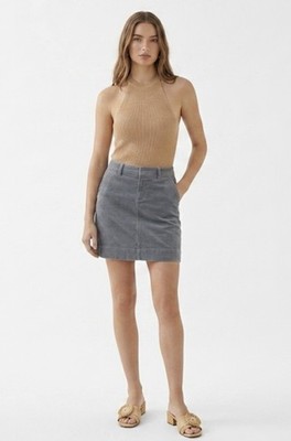 Eddie Bauer Washed Gray Corduroy  Pencil Skirt Preppy Casual Y2K Boho 10P