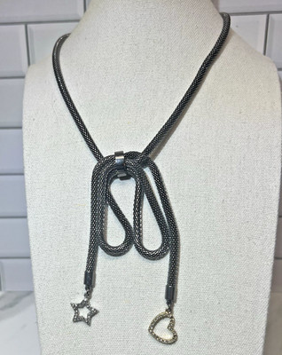 Mark by Marc Jacobs Silver Tone Snake Bow NK Crystal Heart Star Drop Pendants