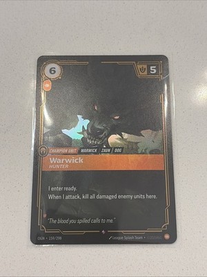 Warwick Hunter 159/298 Rare Foil  Riftbound Origins League of Legends - NM