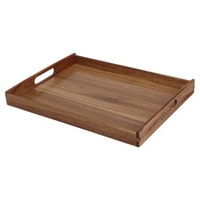 Acacia Wood Serving Tray with Handles | Wooden Tray for Food & Drinks - 40x30cm