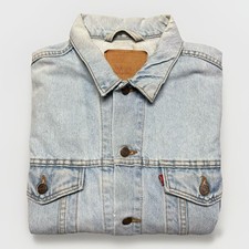 Vintage 90s Levi's Denim Trucker Jacket Men’s Large Light Wash Made in the USA