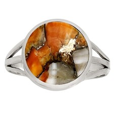 Spiny Oyster Turquoise - Arizona 925 Sterling Silver Ring s.10 Jewelry R-1006