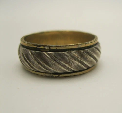 Vintage sz 7/5, 1/20 Gold-filled and Sterling Band-style Ring