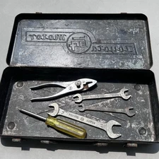 Vintage TOYOTA MOTOR Toolbox Car Hand Tool Screwdriver Wrench Pliers Storage JDM
