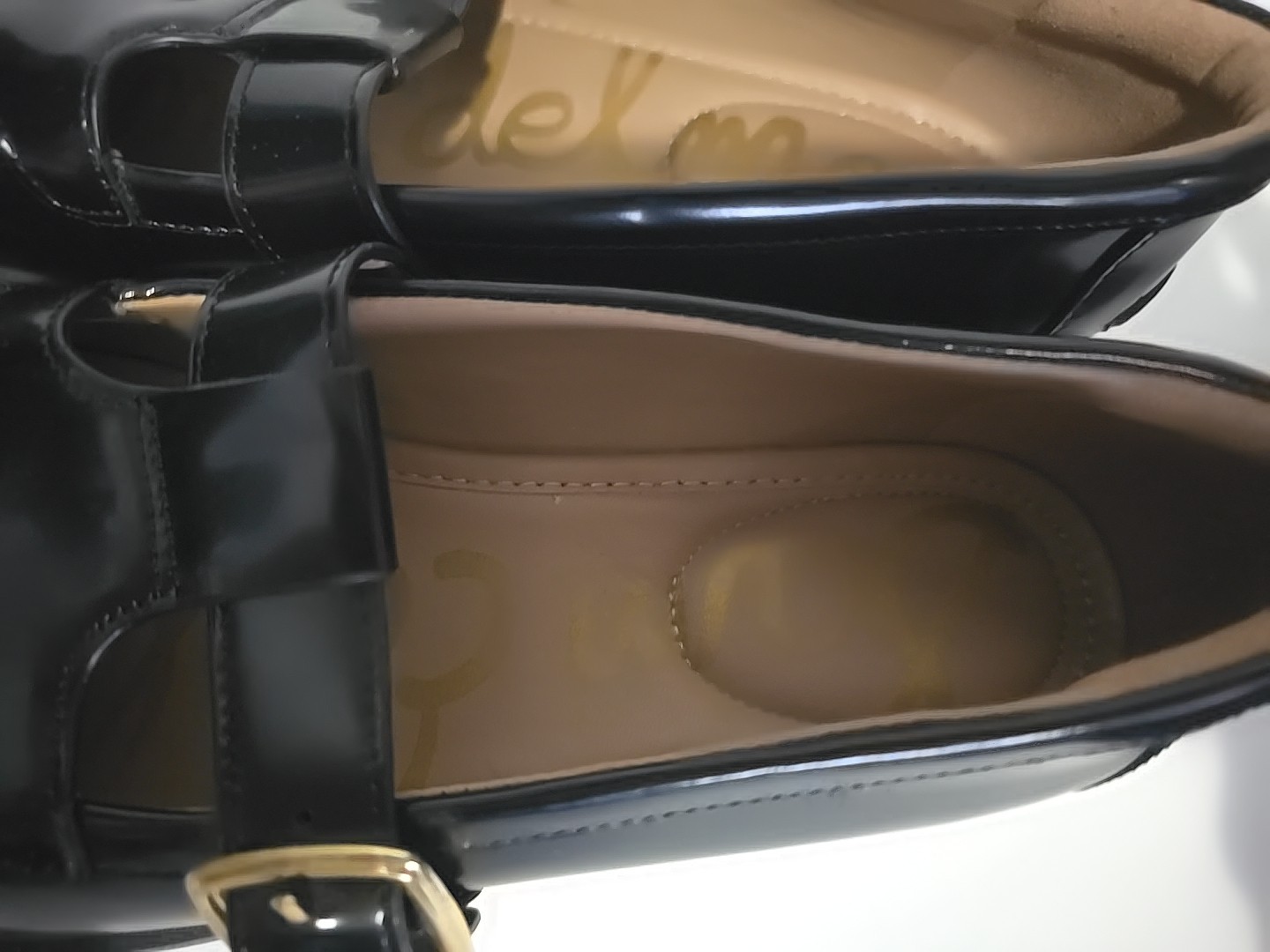 SAOLA Ballerine comode Mary Jane’s nere con fibbia oro suola febbre taglia 8 5