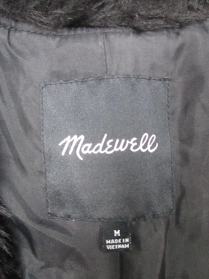 Chaleco Madewell para mujer mediano negro imitación piel Foto 3 de 4
