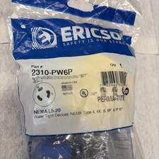 MADE IN THE USA Ericson 2310-PW6P LOCKING 20 AMP 125V L5-20P L520P