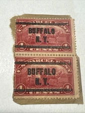 US Parcel Post Precancel 4 cent pair Q4 Pair Buffalo N.Y.   (Lot 9 File171)