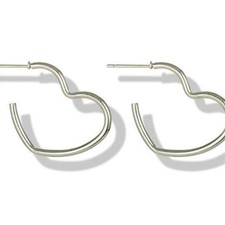 Silver Heart Post Earrings