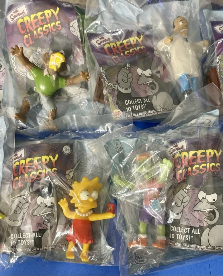 Juego completo de comida para niños Burger King 2002 The Simpsons Creepy Classics 10 nuevo Foto 2 de 4