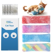 HoneyGuaridan Cat Toys Pillows, 4 Pack, Soft and Durable 4 packs, Pastel Set