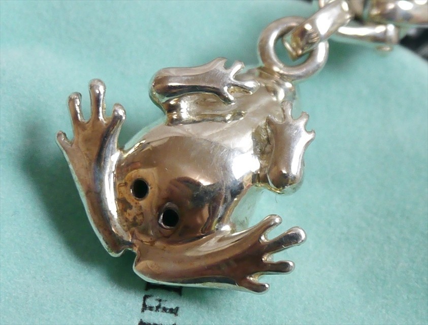 Authentic Tiffany & Co. Keychain, frog design, vintage Sterling