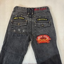 Blac Label Jeans Boys Sz 10 27" Embroidered Jeans Hip Hop Streetwear