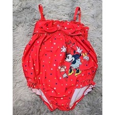 Disney Baby Minnie Mouse Polka Dot Swimsuit One Piece Bathing Suit 18-24M