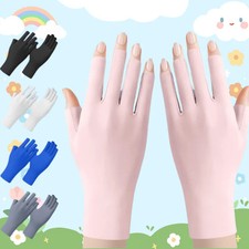 Summer Women's Ice Silk Thin Gloves Fingerless Half finger Protection Sunscreen