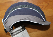 3M First Base 3 Bump Cap Lightweight Hat Micro Peak Navy/Grey Safety Cap