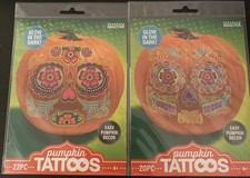 Pumpkin Tattoos Glow In The Dark Night Living Dead Set Of 2 Easy Decorating
