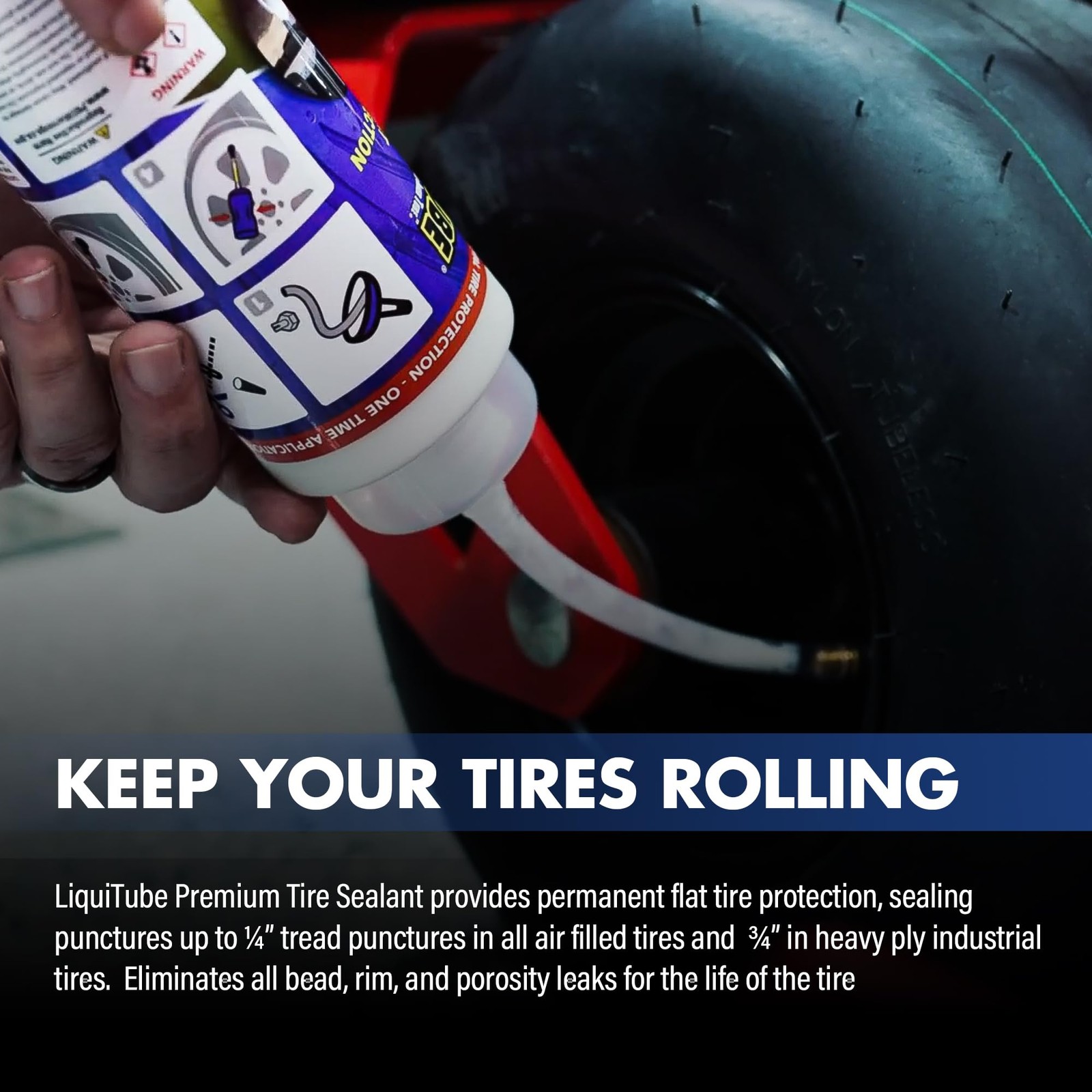 Heavy Duty Premium Tire Sealant, Seals Instantly, Bead, Rim, Porosity Leaks