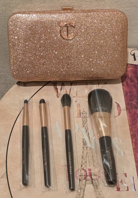 Charlotte Tilbury Magic 4 Piece Brush Set Travel Essential in Gold Mini Suitcase