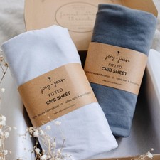 Fitted Crib Sheets 28x52 Inch Jersey Cotton Light Dark Grey 2 PCS