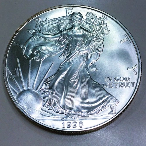 1998 1 oz American Silver Eagle .999 Silver Beautiful Uncirculated Coin