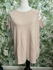 Womens Torrid Vintage Slub Fitted Crew Neck Varsity Short Sleeve Shirt - Size 1