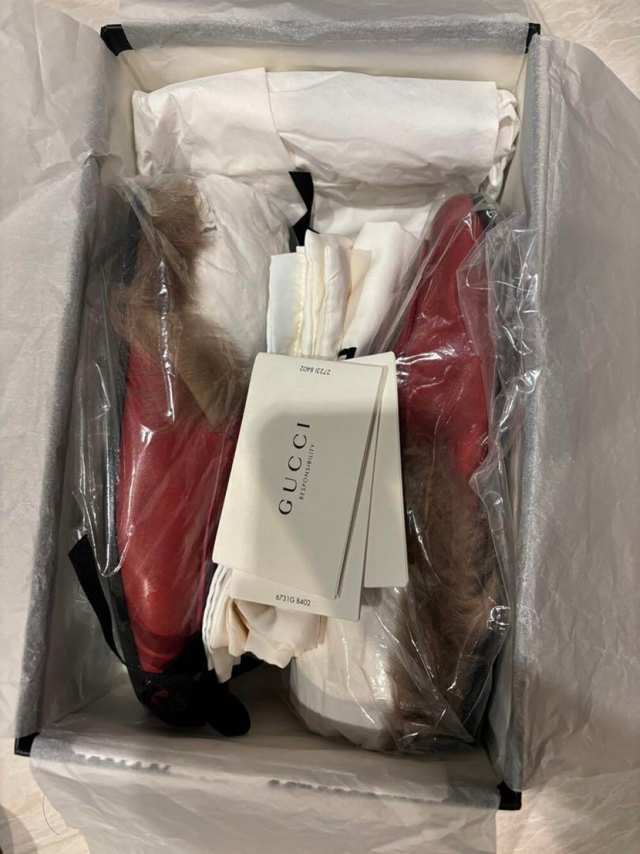 GUCCI レッド ローファー プリンスタウン　スリッポ37 累積売上総額第1位【GUCCI☆グッチ】プリンスタウン スリッパ