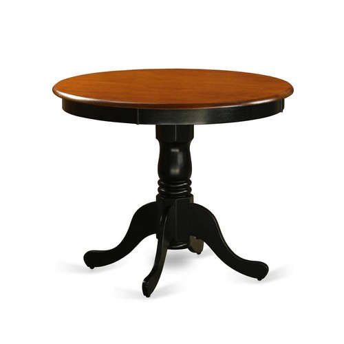 3 PC Dining Table with 2 Wood Chairs in Black and Cherry - Picture 3 of 4