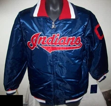 Cleveland Indians Jacket MLB STARTER Full Zip Jacket BLUE      LARGE