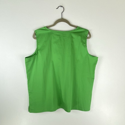 Madeline Womens X Large Sleeveless Blouse Tank Top Green Round Neck Career - Picture 2 of 7