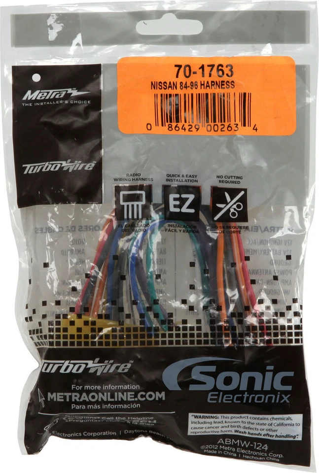 Arnés de cableado Metra 70-1763 para vehículos Nissan/Infiniti 1984-1994 seleccionados Foto 4 de 4