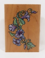 1997 Stampendous Rubber Stamp, H082 Morning Glories, Floral, Flowers